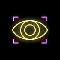 Neon eye scanning system capturing iris with laser beams vector
