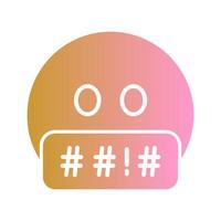 Face with Symbols on Mouth Icon Design vector
