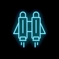 Neon jetpack launching upwards with smoke trail vector