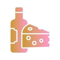 Wine and Cheese Icon Design vector