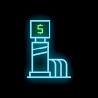 Neon sign showing atm with dollar sign on black background vector