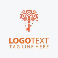 Timeless Wings butterfly key logo vector