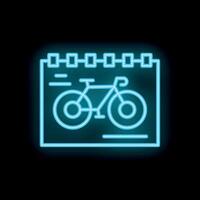 Neon sign showing a calendar with a bicycle inside celebrating world bicycle day vector