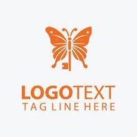 Painted Skies butterfly key logo vector