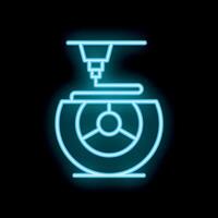 3d printer printing object in neon light style vector