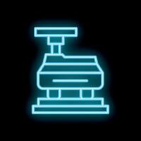Neon style icon of vibrating platform machine for exercise vector