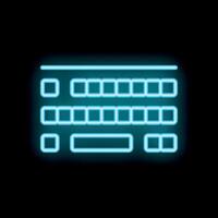 Neon keyboard shining on black background vector
