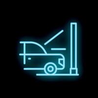 Neon style icon of car crashing into roadside pole vector