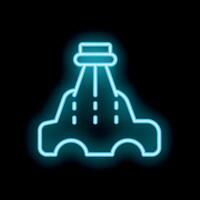 Neon sign showing water park with slides and pools for summer vacation fun vector