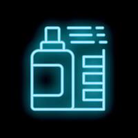 Neon icon of bottle or container with instruction manual vector