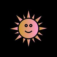 Sun with Face Icon Design vector