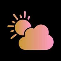 Sun Behind Small Cloud Icon Design vector