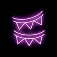 Neon party garland shining on a black background vector
