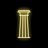 Glowing neon line column icon isolated on black background vector
