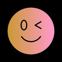 Winking Face Icon Design vector