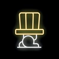 Glowing neon line uncle sam hat icon isolated on black background illustration vector