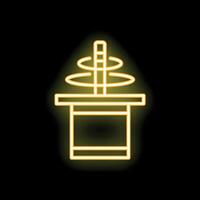 Tesla coil experiment glowing with yellow neon light vector