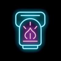 Neon icon of a smart home device detecting gas leak vector