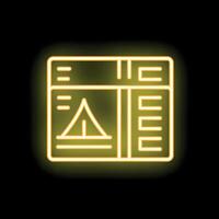 Neon yellow camping online reservation website interface symbol vector