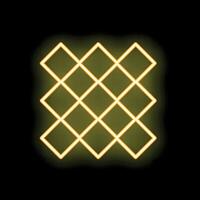 Neon yellow grid pattern glowing on black background vector