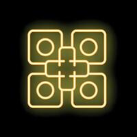 Neon glowing blockchain network on a black background vector