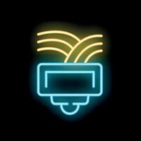 Neon sign of motion sensor detecting movement vector