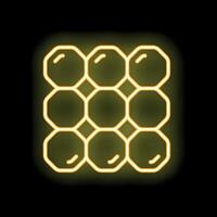 Neon yellow honeycomb representing teamwork and sweetness on black background vector