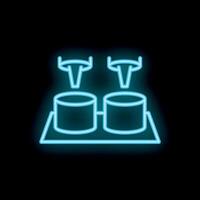 Neon icon of automated guided vehicle system picking up products vector
