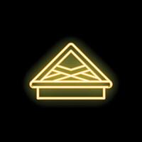 Neon sign showing a house with a triangular roof vector