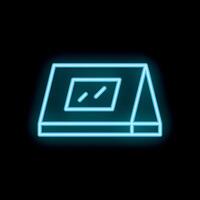 Neon desk calendar shining on black background vector