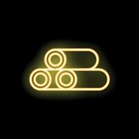 Neon style icon of logs stacked up representing timber vector