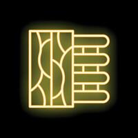 Neon yellow underfloor heating system with heat insulation material icon on black background vector