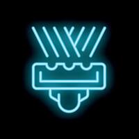 Neon icon of sprinkler system watering plants vector