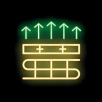 Neon icon of breathable material allowing airflow vector