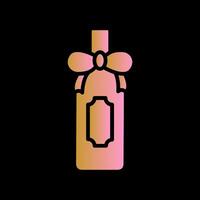 Wine Bottle with Bow Icon Design vector