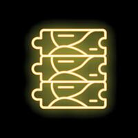 Neon yellow spine spinal cord puzzle pieces icon graphic on black background vector