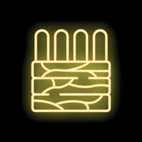 Neon yellow well water source icon glowing brightly vector