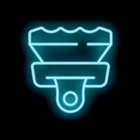 Neon sign of a dog muzzle glowing on a black background vector