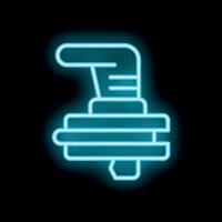 Neon icon of a manual hand crank generator being used vector
