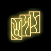 Neon icon of three wooden planks with irregular grain pattern vector