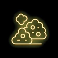 Neon yellow virus spreading through the air icon vector