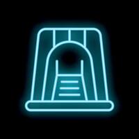 Neon sign showing a changing room with open curtain vector
