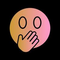 Face with Hand Over Mouth Icon Design vector