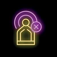 Neon sign showing wifi signal blocking person from accessing internet vector