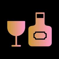 Wine Bottle and Glass Icon Design vector