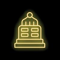 Neon sign of a politician giving a speech on a podium vector