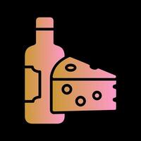 Wine and Cheese Icon Design vector