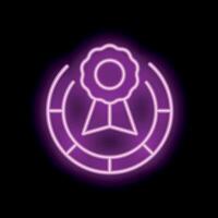 Neon sign representing a circular process leading to a success symbol vector