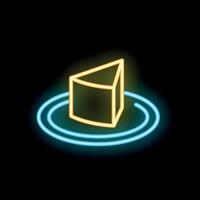 Neon sign depicting a slice of cake on a plate vector