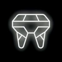 Glowing neon icon of a tooth on a black background vector